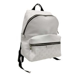 Discovery Backpack Rucksack Monogram Taiga Lama Pvc Leather White Black